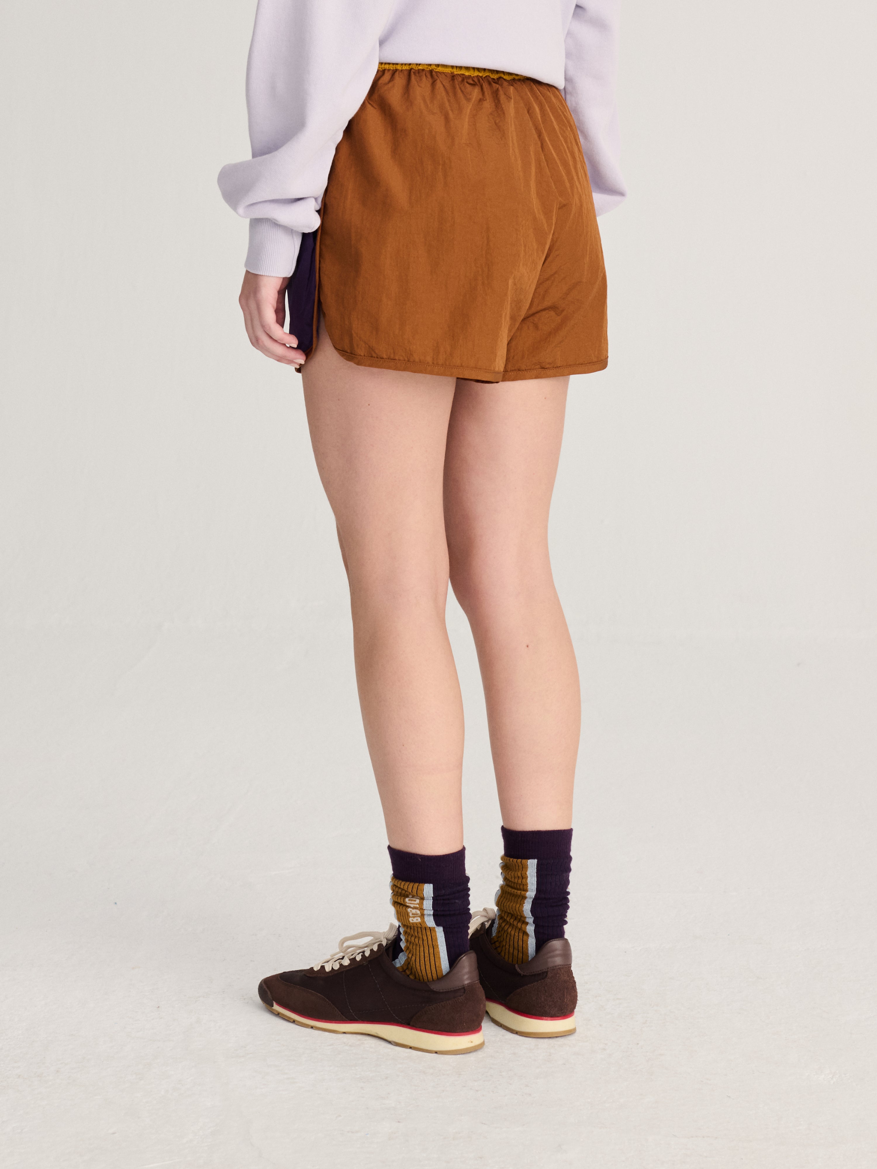 Brown Colorblock Technical Shorts Womens Shorts Bobo Choses 