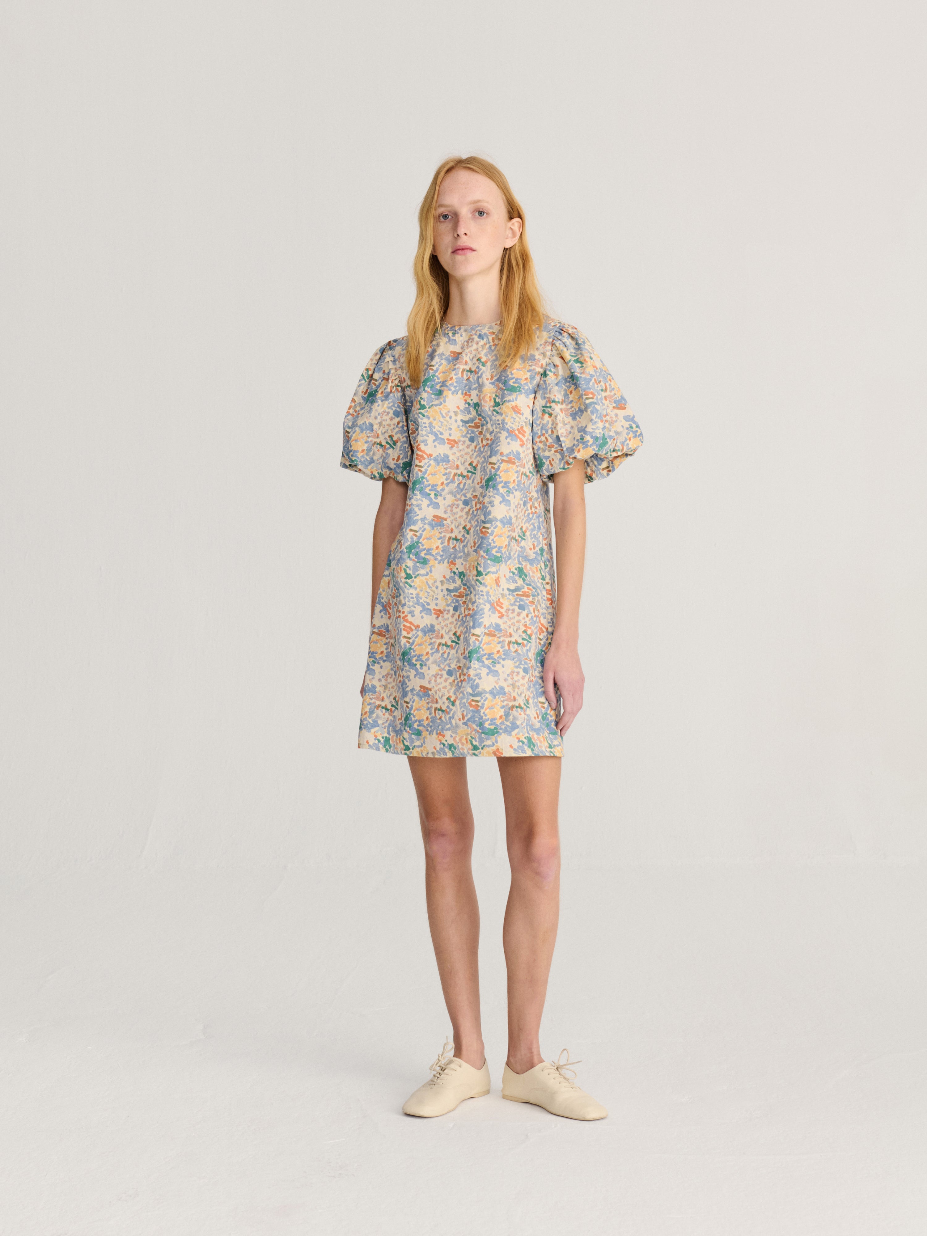 Multicolor Floral Puff Sleeve Dress Womens Floral Print Long Dress Bobo Choses 