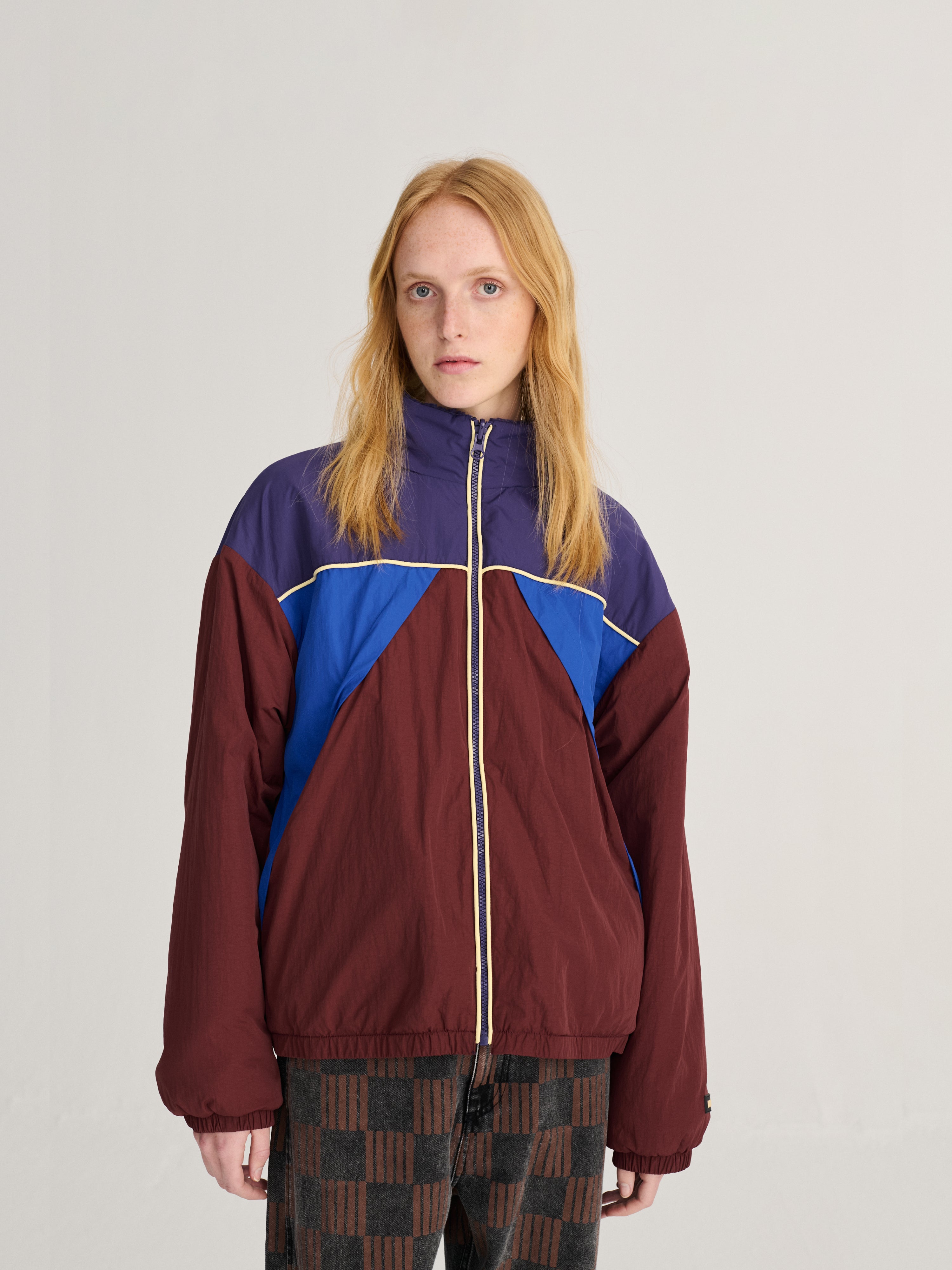 Multicolor Reversible Track Jacket womens Zip Up Lightweight Jacket Bobo Choses 