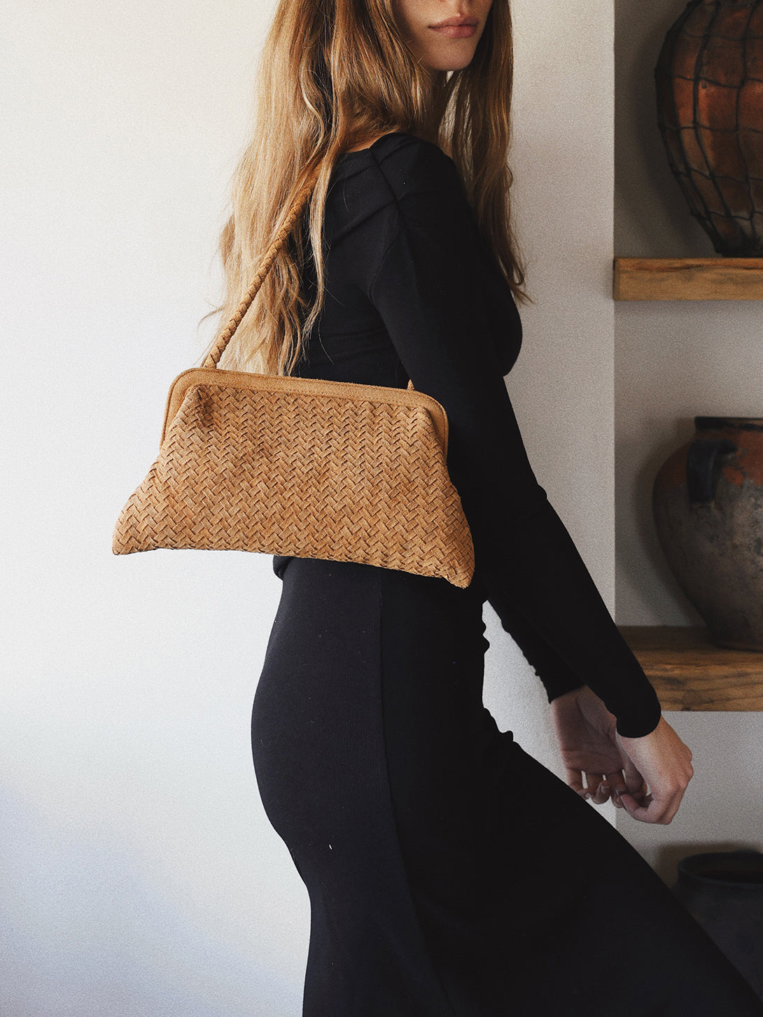 Copper Le Sac Suede Bembien Small Shoulder Bag 