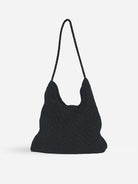 Black Sera Tote Suede Bembien Small Shoulder Woven Tote Bag 