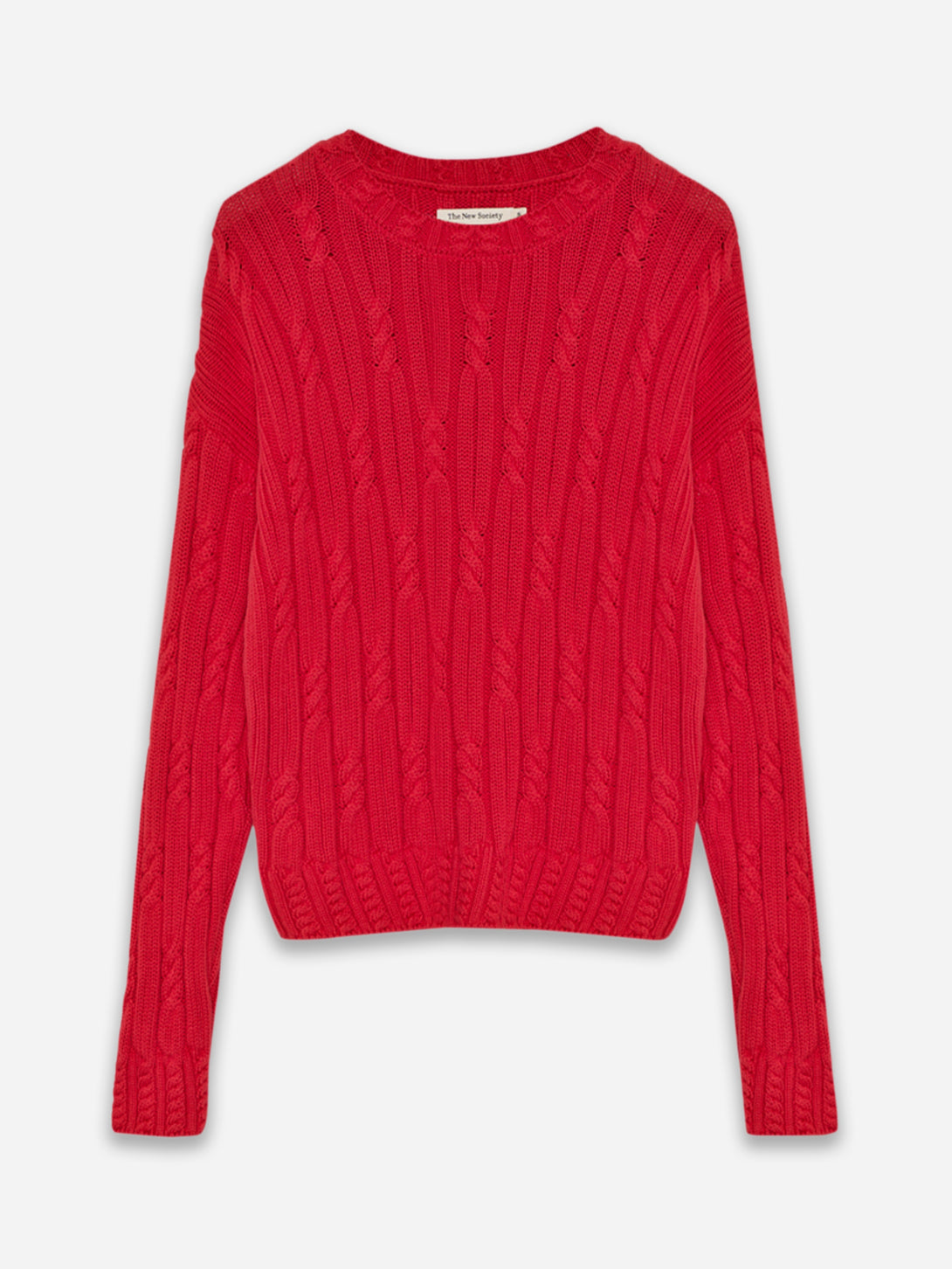 Tulip Red Bluebell Jumper Womens New Society Cable Knit Pullover Sweater 