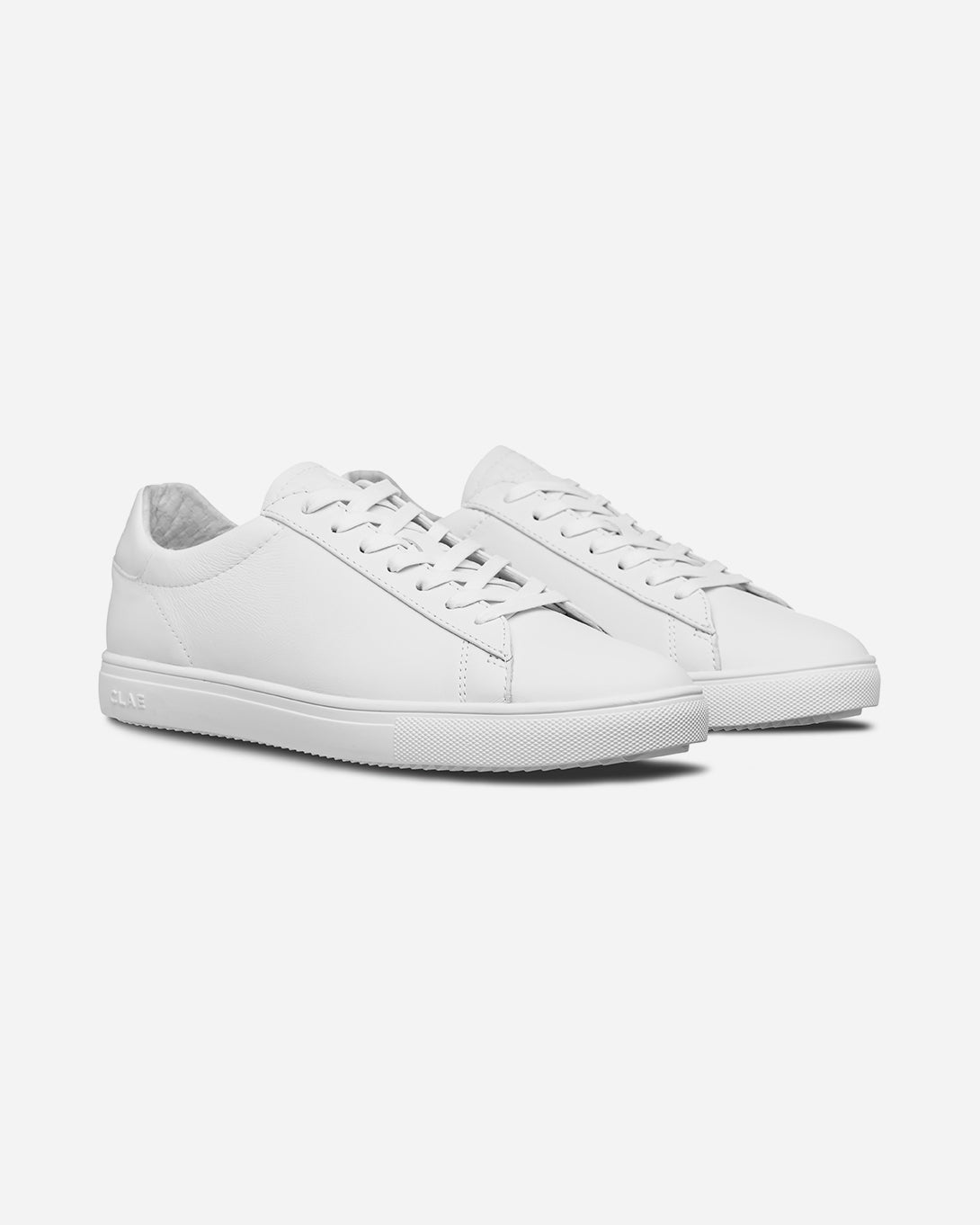 Triple White Leather Bradley Essentials Mens and Womens Clae Summer Sneakers