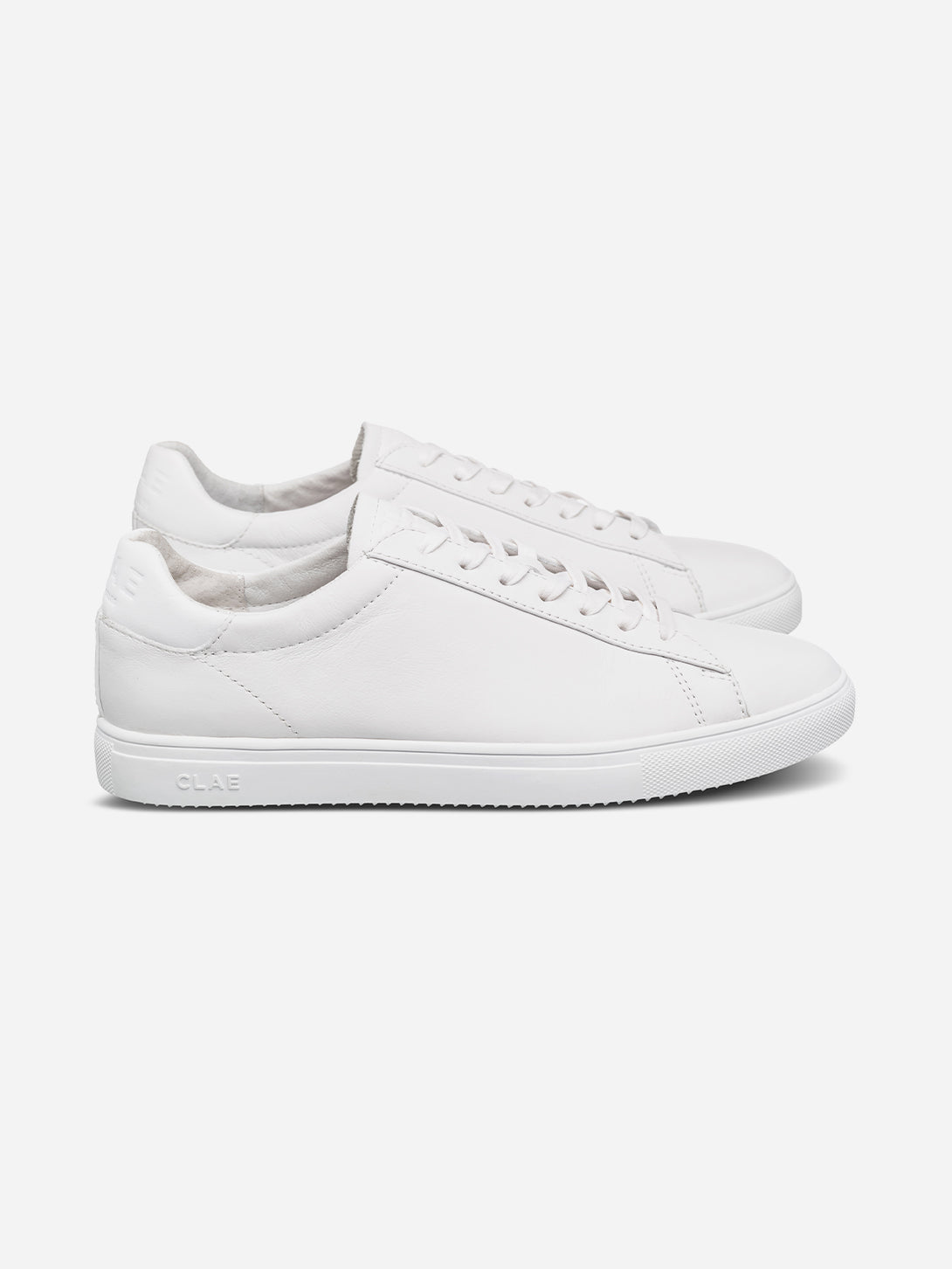 Triple White Leather Bradley Essentials Clae Los Angeles Sneakers Tennis Shoe All White Shoe 