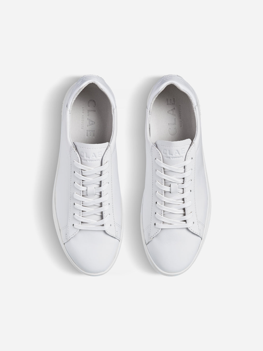 Triple White Leather Bradley Essentials Clae Los Angeles Sneakers Tennis Shoe All White Shoe 