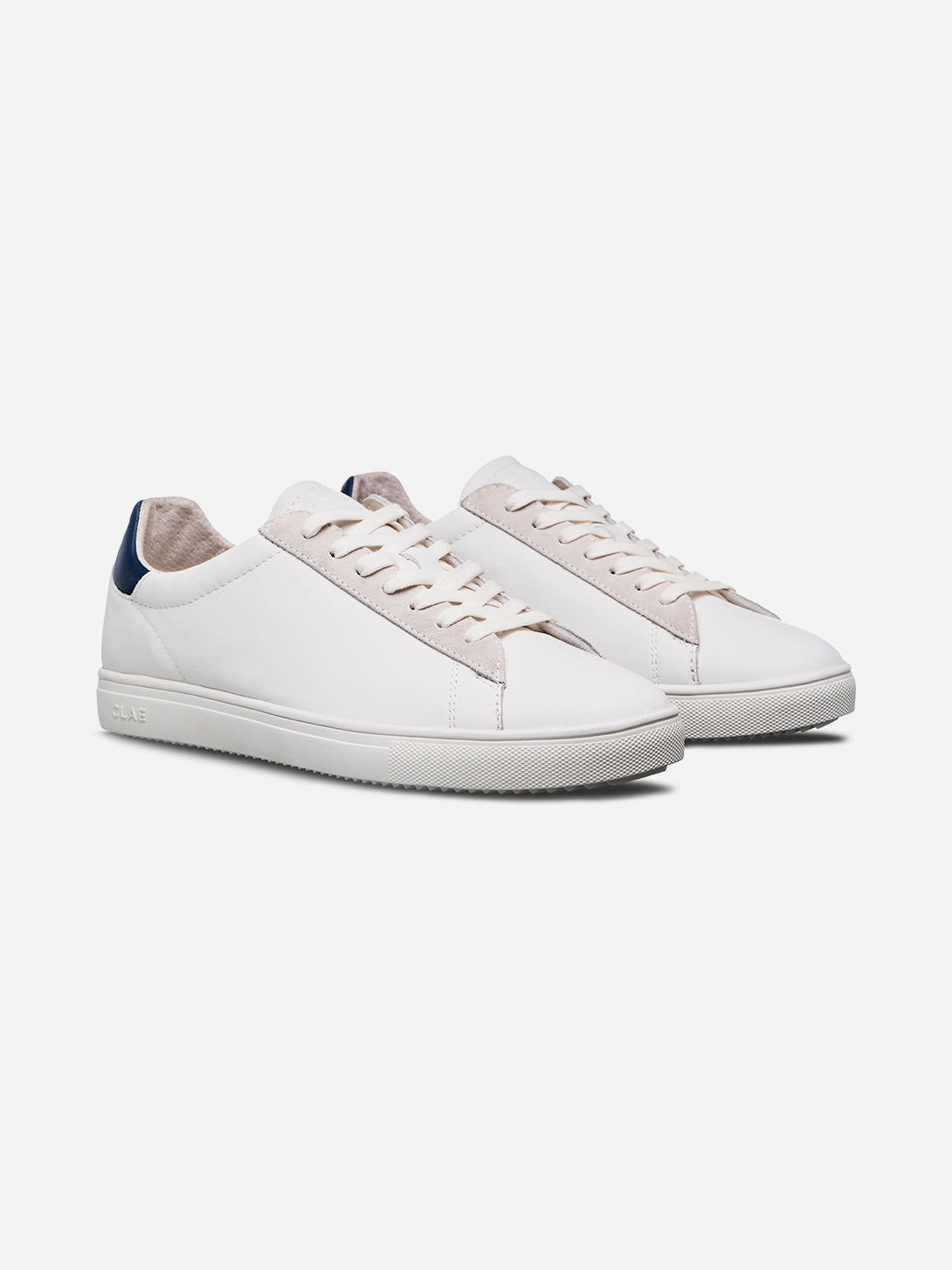 White Leather Denim Blue Bradley California Sneakers Clae