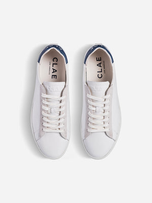 White Leather Denim Blue Bradley California Sneakers Clae