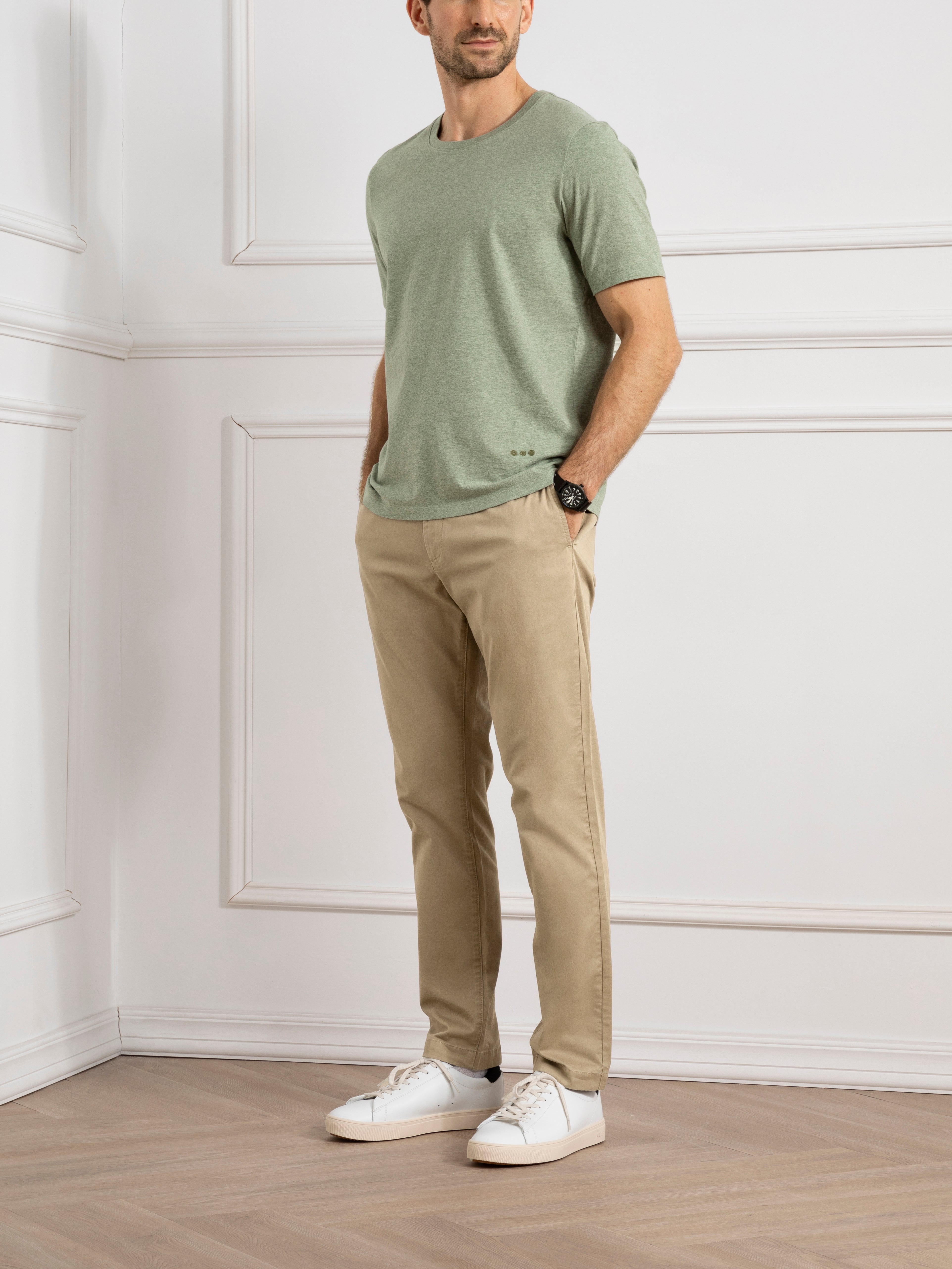 Olive Heather Village Heather Tee Mens Summer T Shirt Short Sleeve Shirt 