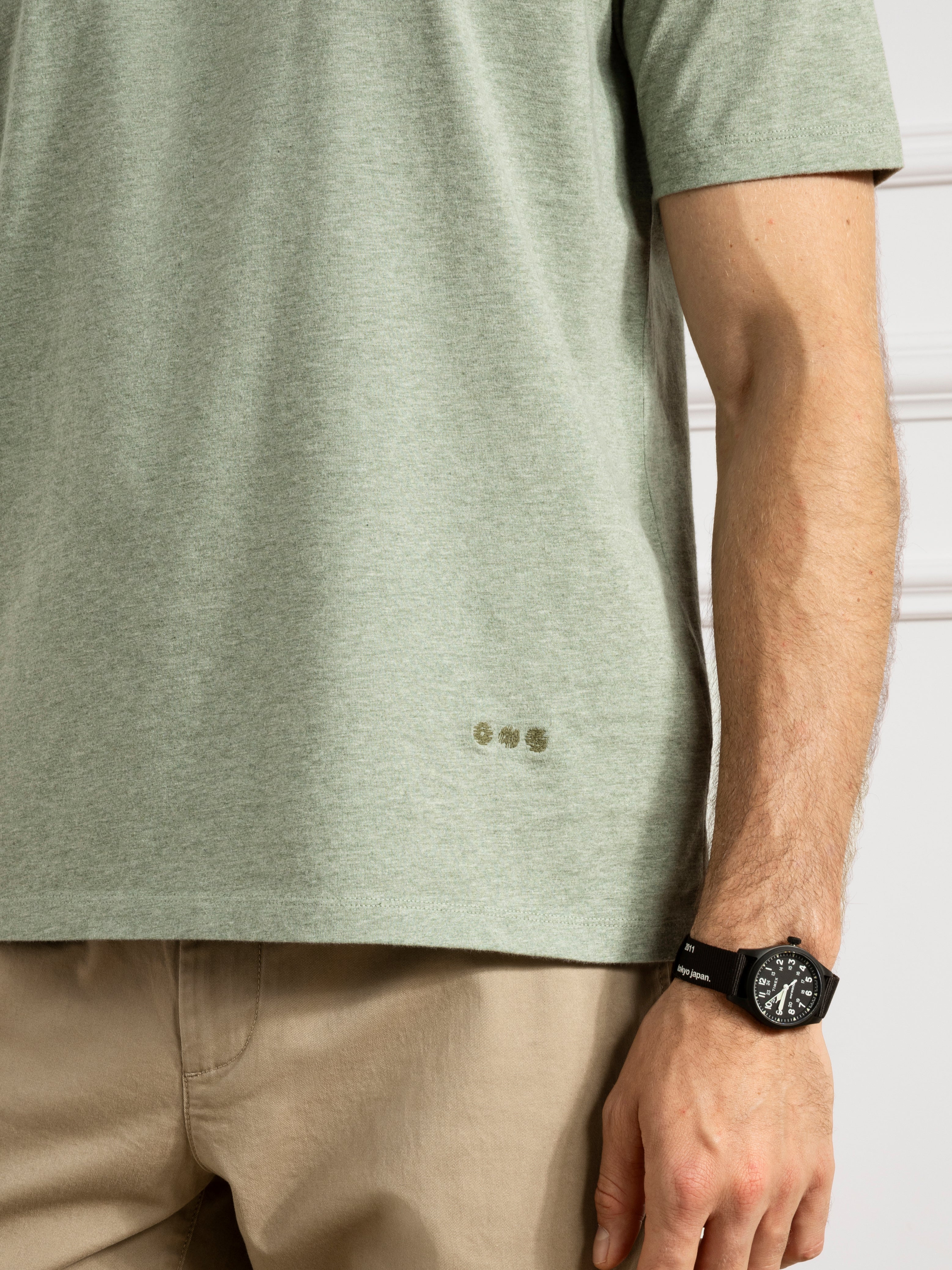 Olive Heather Village Heather Tee Mens Summer T Shirt Short Sleeve Shirt 