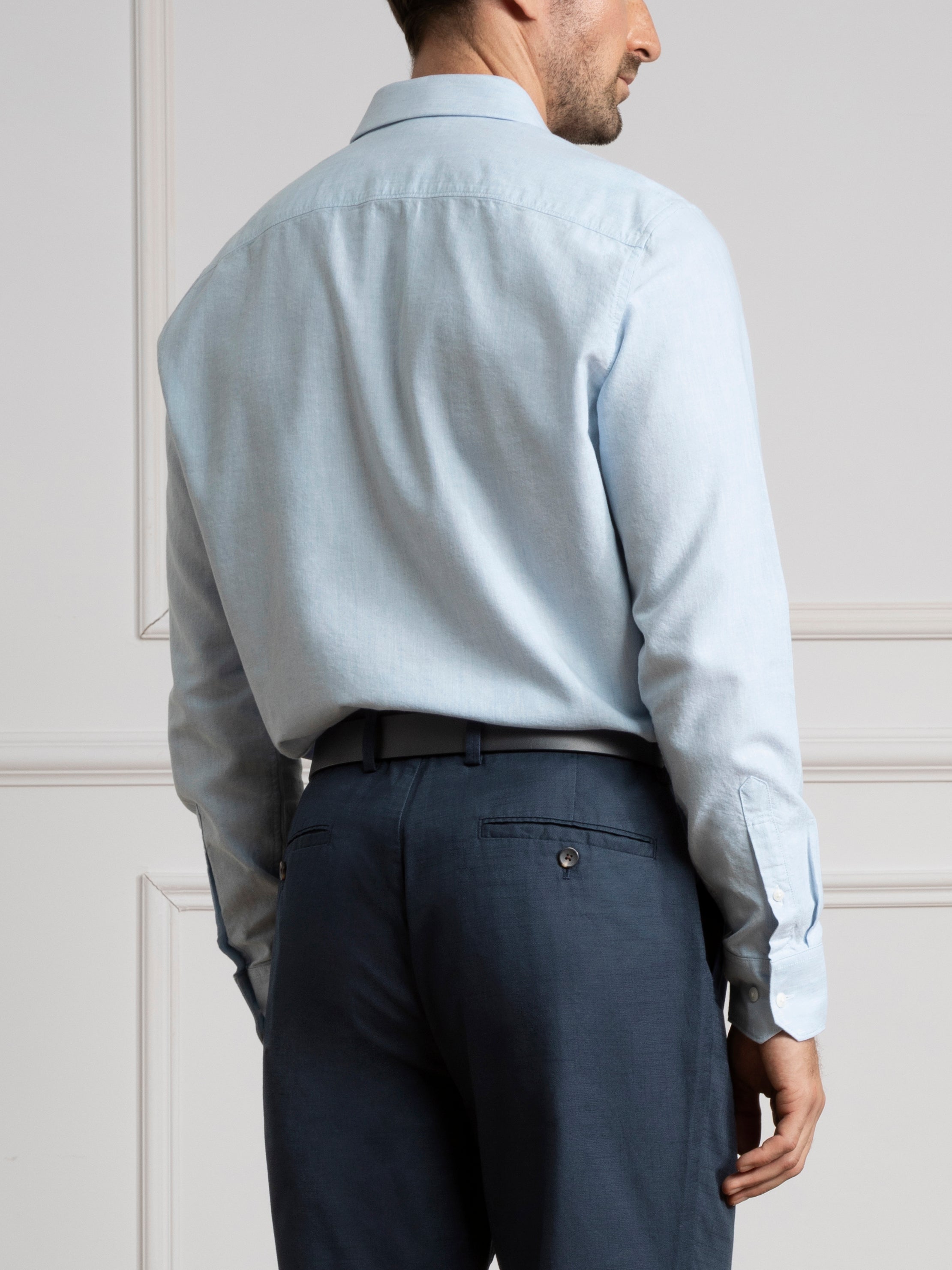 Lt Blue Heather Adrian Heather Oxford Shirt Mens Oxford Shirt Mens Button Up Spread Collar Shirt All Seasons