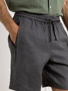 Forged Iron Ward Linen Shorts Mens Linen Drawstring Shorts 