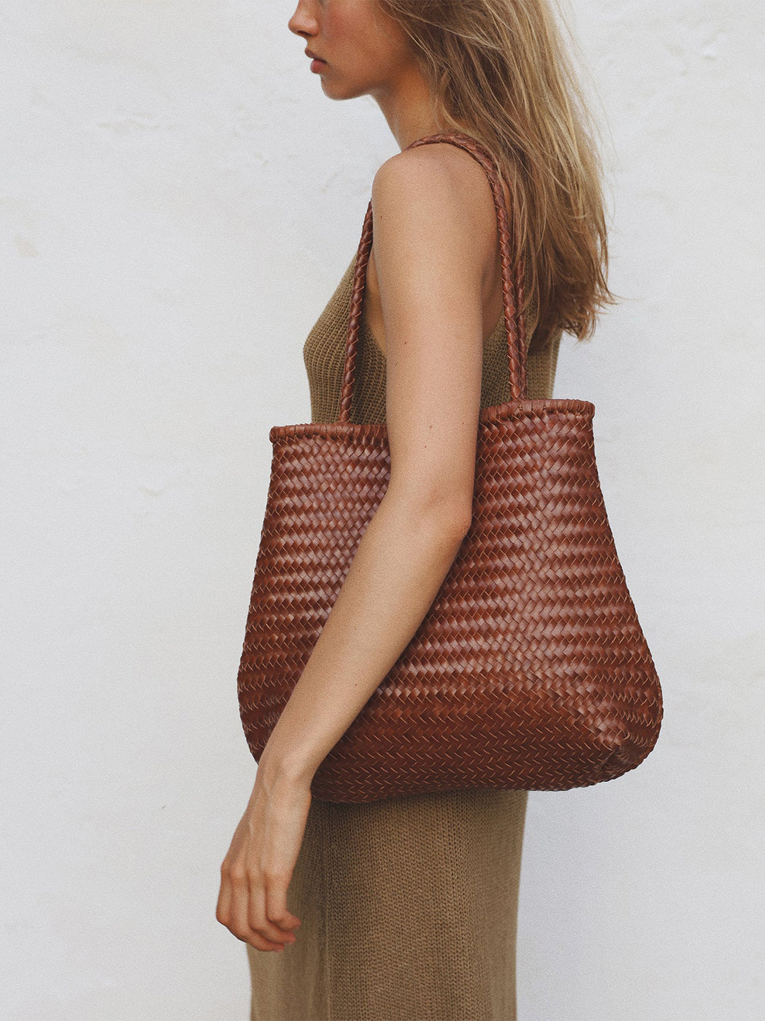 Sienna Cala Tote Womens Woven Shoulder Bag Brown Bembien 