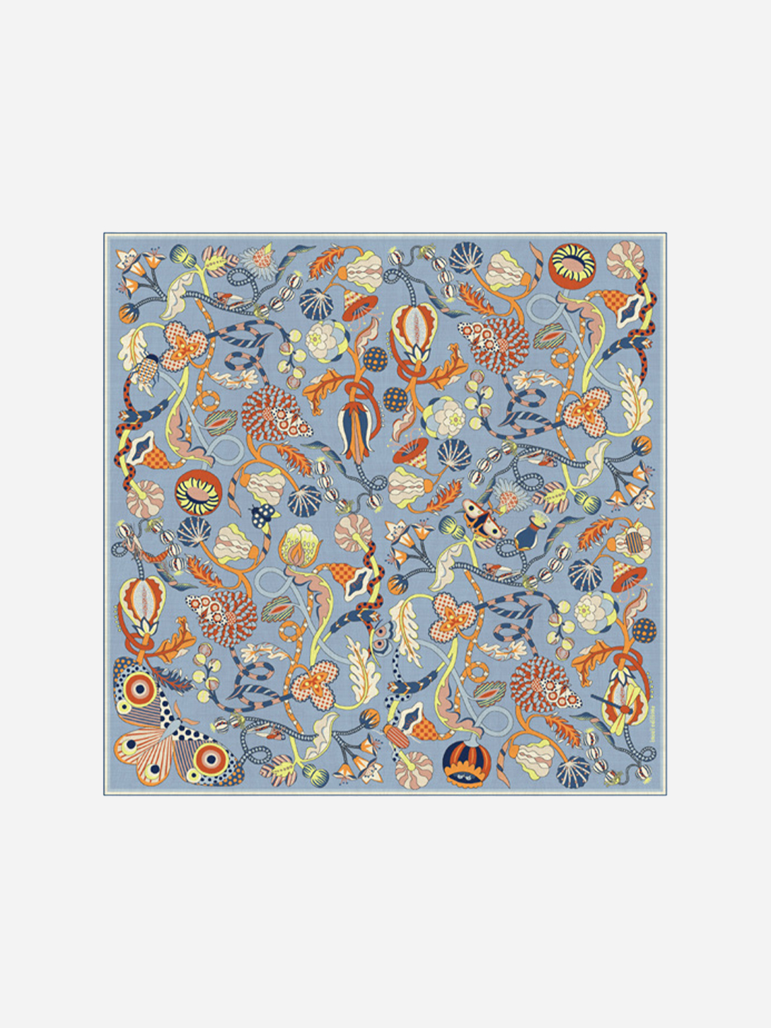 Botanique Blue Square 100 Inoui Edition Square Scarf