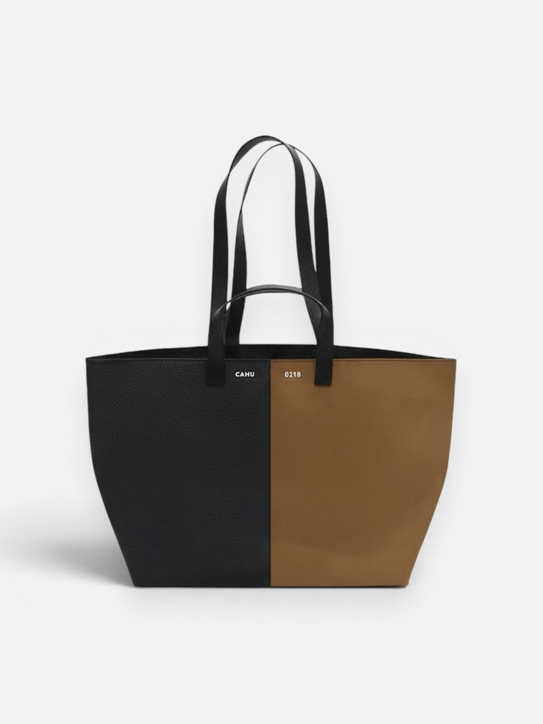 Black/Khaki Pratique XM Cuir/PVC Two Tone Color Tote bag Cahu 