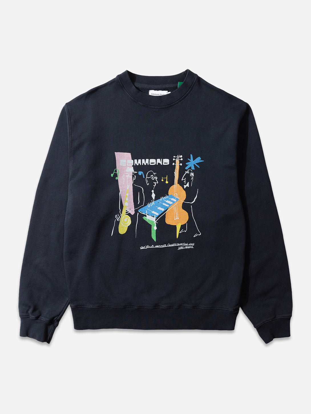Plain Navy Cassette Crewneck Mens Graphic Pullover Crewneck Sweatshirt Edmmond 