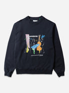 Plain Navy Cassette Crewneck Mens Graphic Pullover Crewneck Sweatshirt Edmmond 