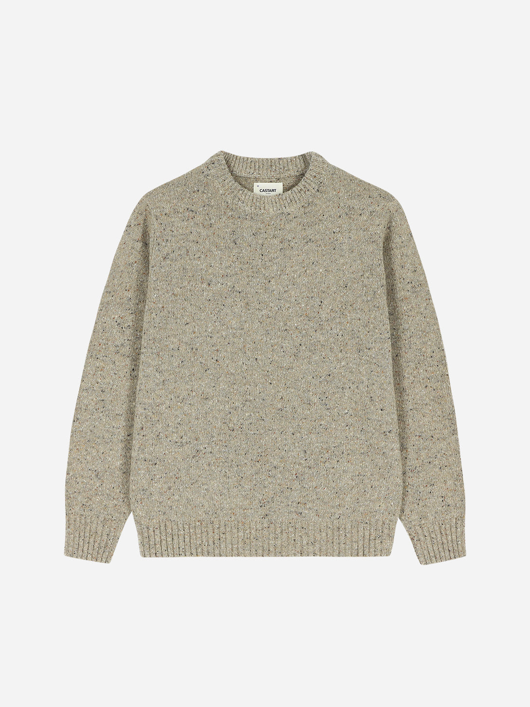 Ecru Starrynight Knitwear Solid Chunky Crewneck Sweater Mens Wool Sweater 