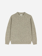 Ecru Starrynight Knitwear Solid Chunky Crewneck Sweater Mens Wool Sweater 