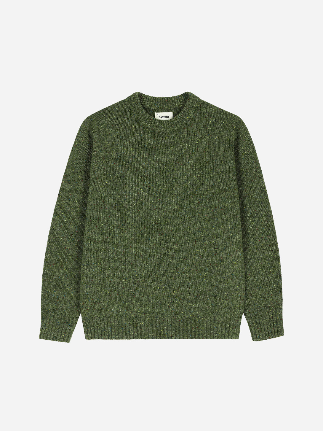 Green Starrynight Knitwear Solid Chunky Crewneck Sweater Mens Wool Sweater 