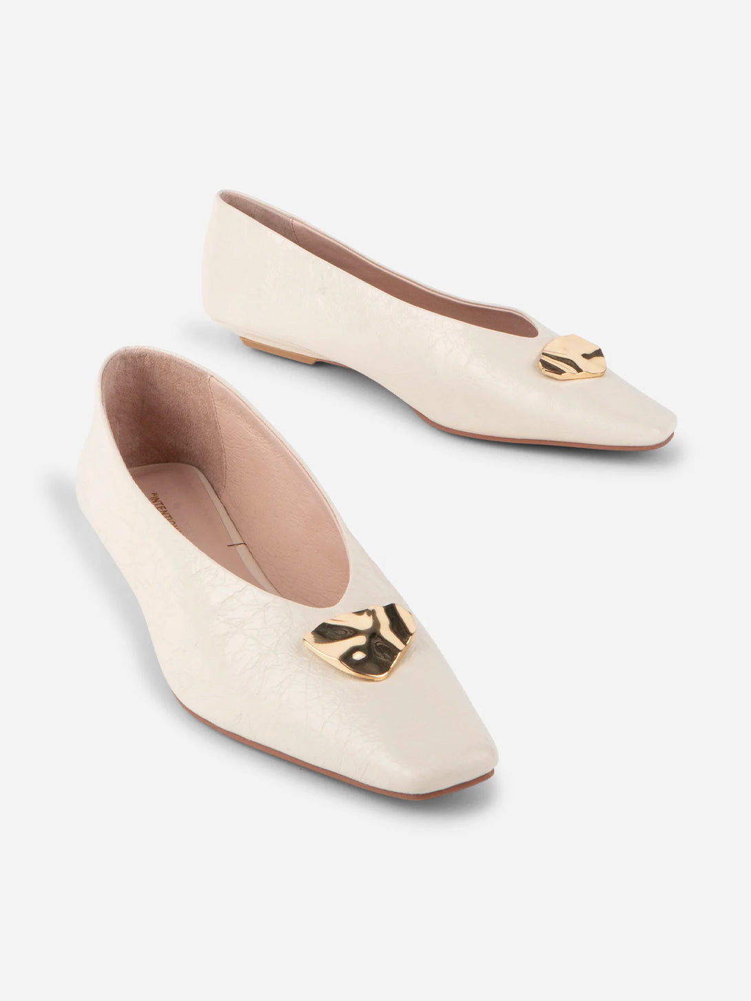 Cream Celda Womens Leather Intentionally Blank Shoes Womens Flats 
