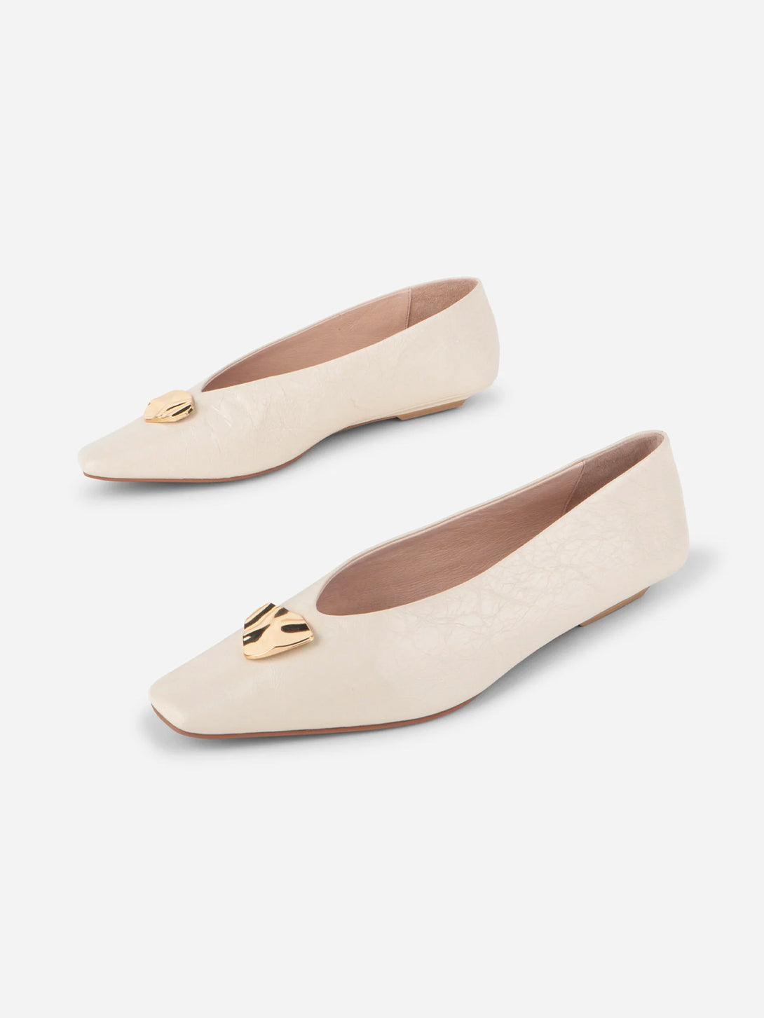 Cream Celda Womens Leather Intentionally Blank Shoes Womens Flats 