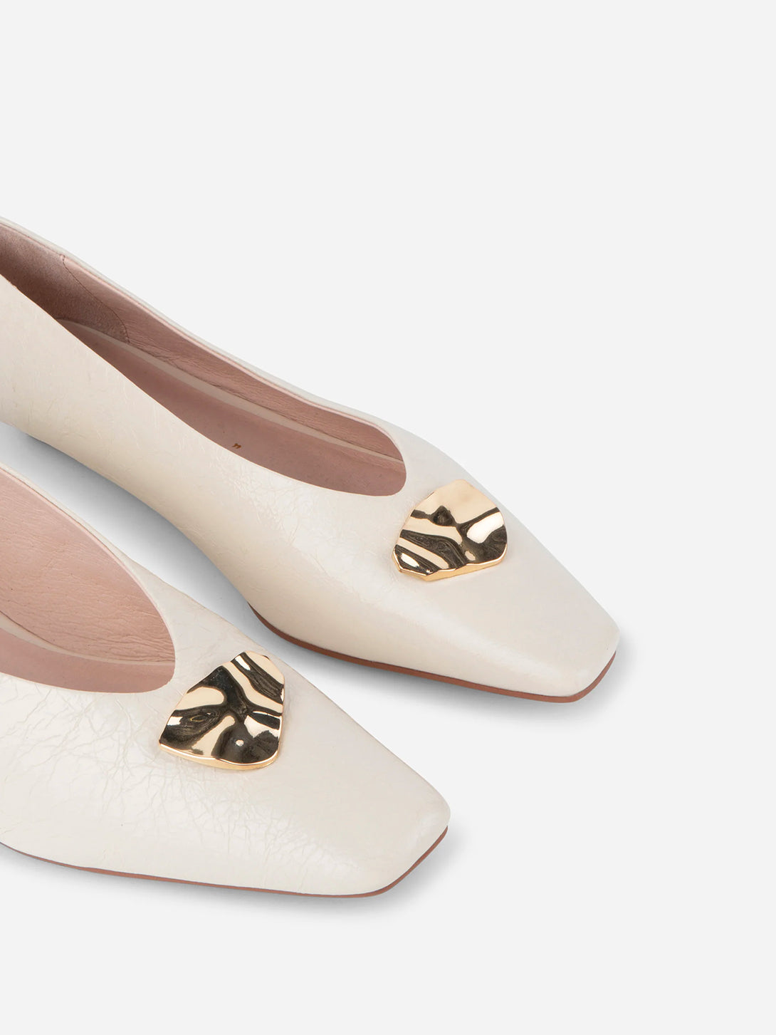 Cream Celda Womens Leather Intentionally Blank Shoes Womens Flats 