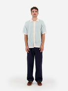 Light Blue Hurrah Knitwear Mens Collared Short Sleeve Knit Shirt Castart Clothing 