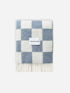 Denim Blue/White Checkerboard Blanket Maison Deux Patterned Blanket Couch Decor