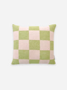 Kiwi/Pink Checkerboard Cushion Maison Deux Couch Cushions Home Decor 