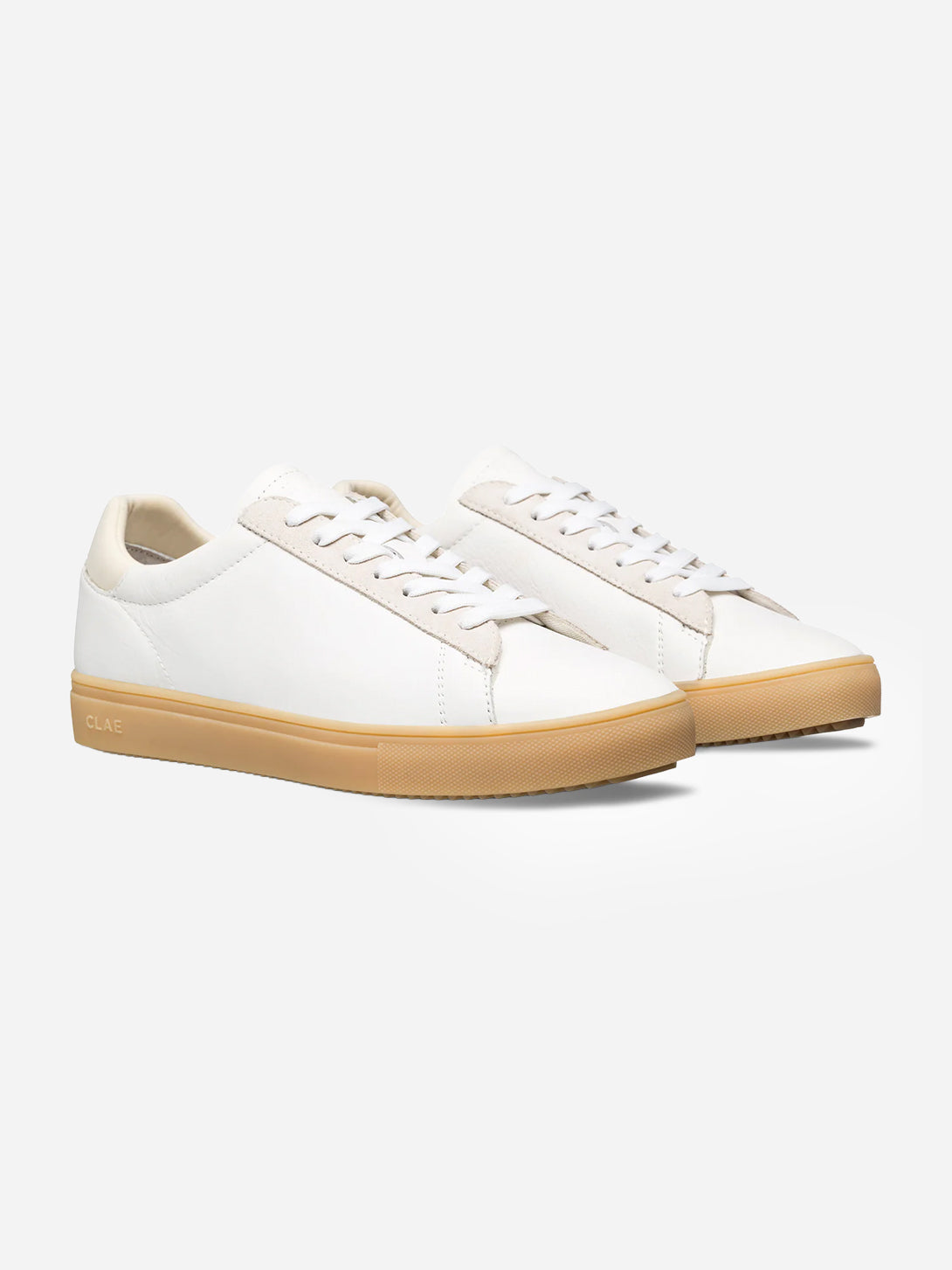 White Off White Light Nat Bradley Leather Suede Clae Sneakers Clae Los Angeles 