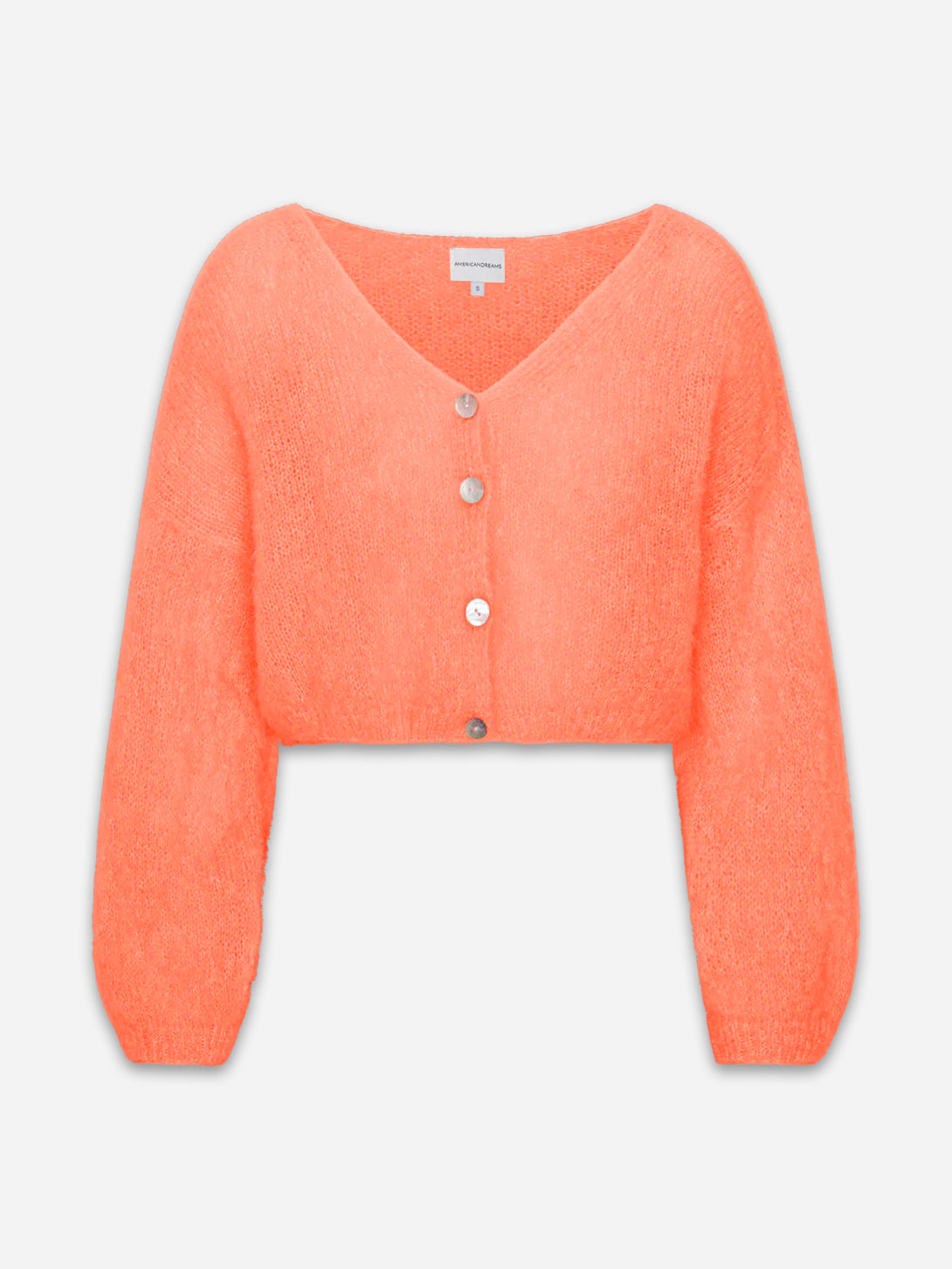 Burnt Orange Cornelia Cropped Womens Wool Cashmere Cropped Button Down Cardigan 