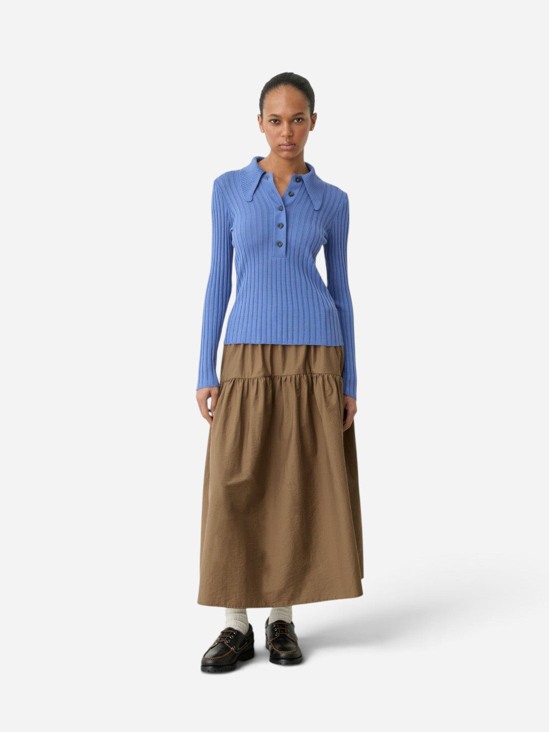Lavender Blue Dome Diarte Womens Collared Sweater 