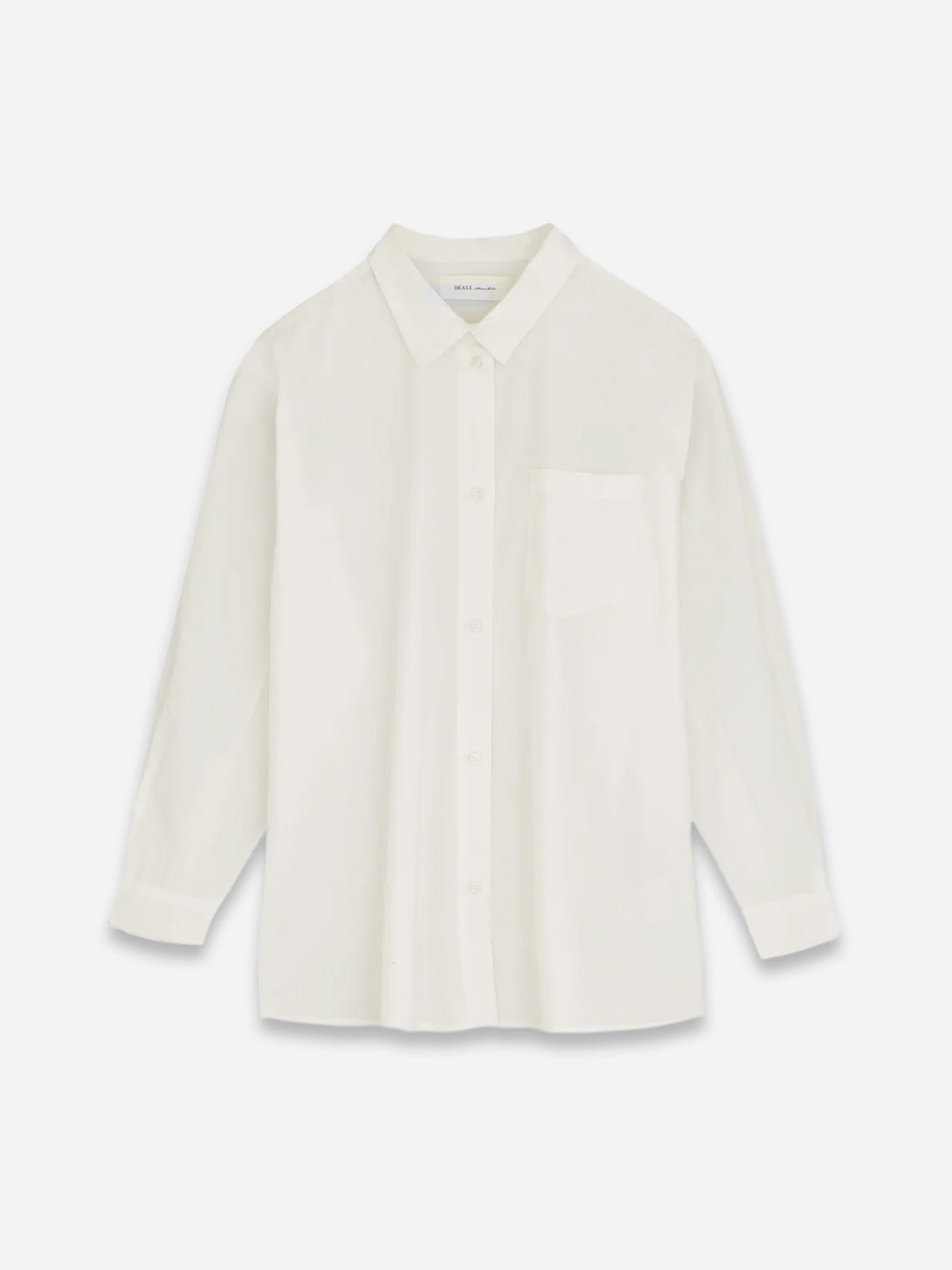 Light Cream Edgar Shirt Womens Lightweight Relaxed Fit Overshirt Button Up Collared Skall Studio