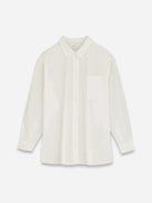 Light Cream Edgar Shirt Womens Lightweight Relaxed Fit Overshirt Button Up Collared Skall Studio