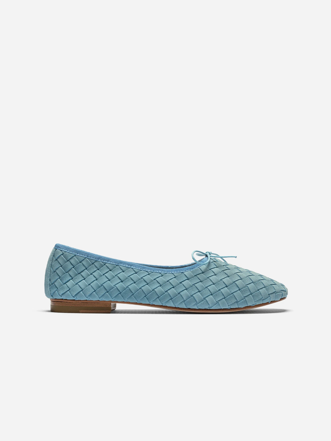 Azure Blue Woven Rotonda Womens Eledera Shoes Womens Flats 