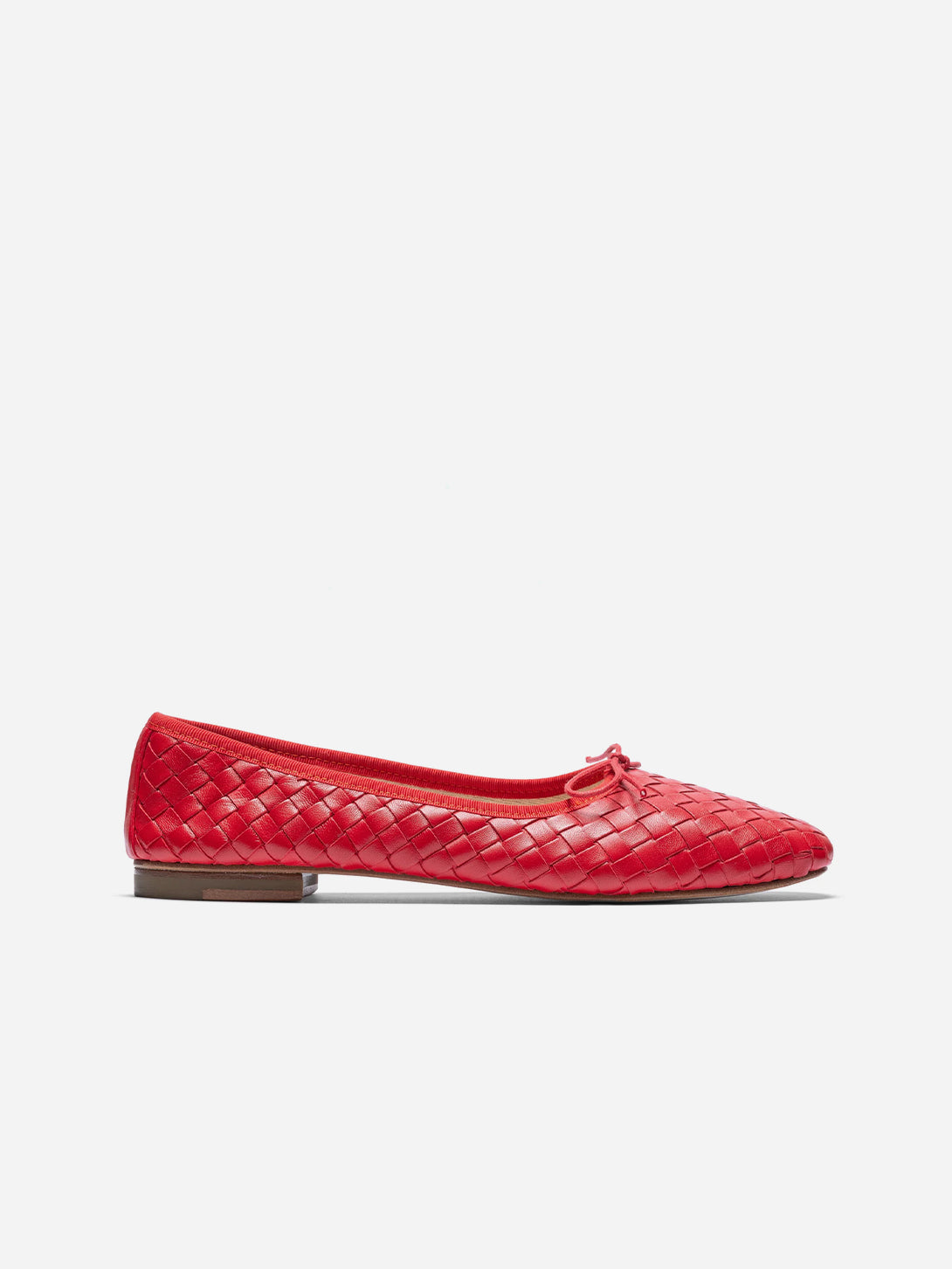 Red Nappa Woven Quadra Eledera Woven Shoes Womens Flats 