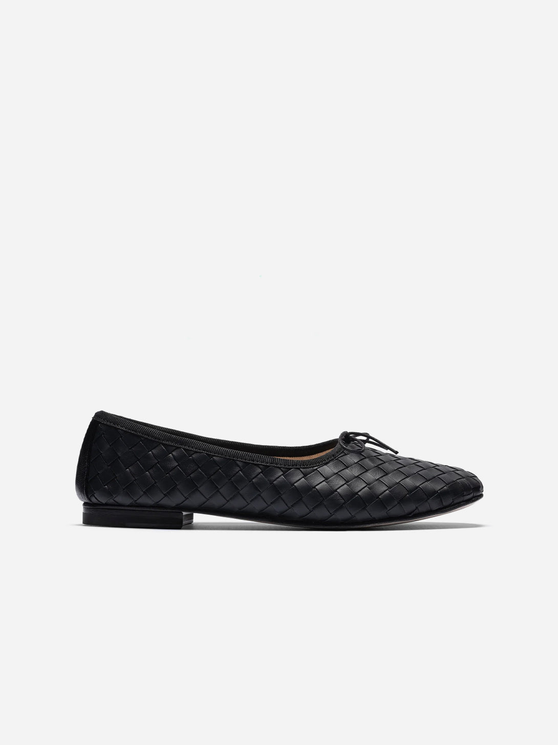 Black Nappa Woven Rotonda Womens Eledera Shoes Womens Flats 