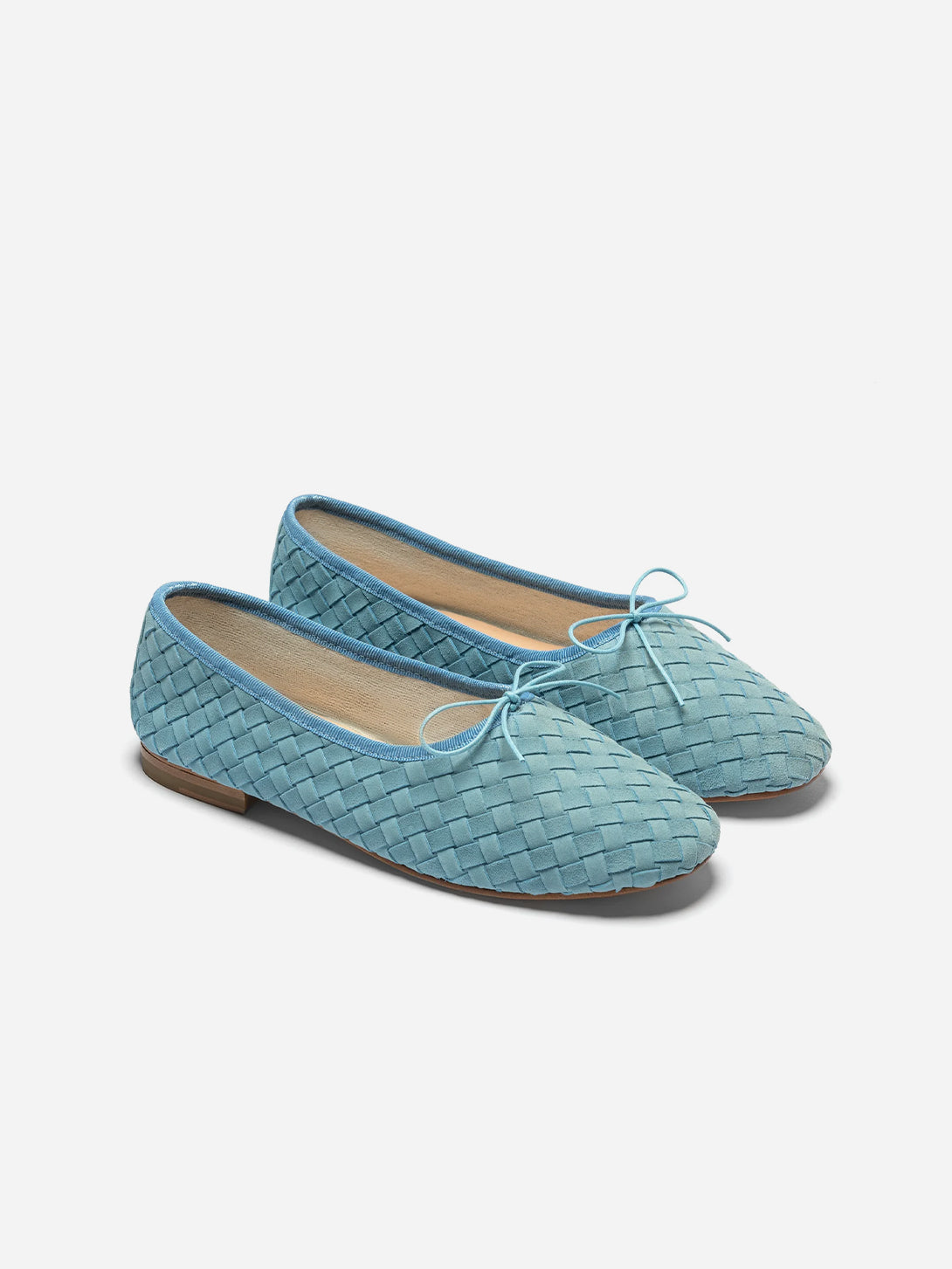 Azure Blue Woven Rotonda Womens Eledera Shoes Womens Flats 