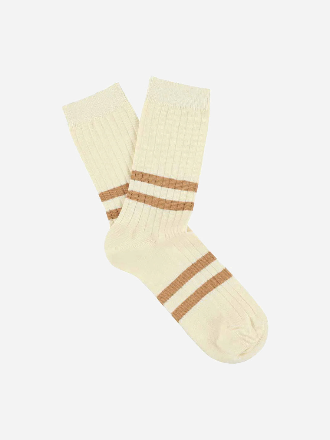 Ecru/Pink Women Stripes Womens Long Socks Escuyer 