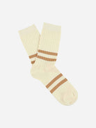 Ecru/Pink Women Stripes Womens Long Socks Escuyer 