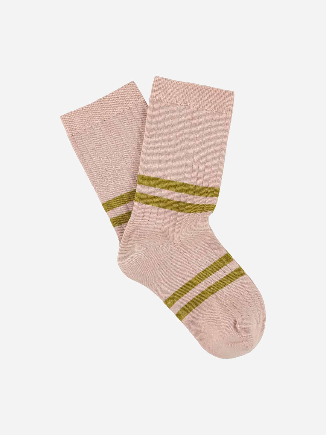 Pink/Olive Oil Women Stripes Womens Long Socks Escuyer 