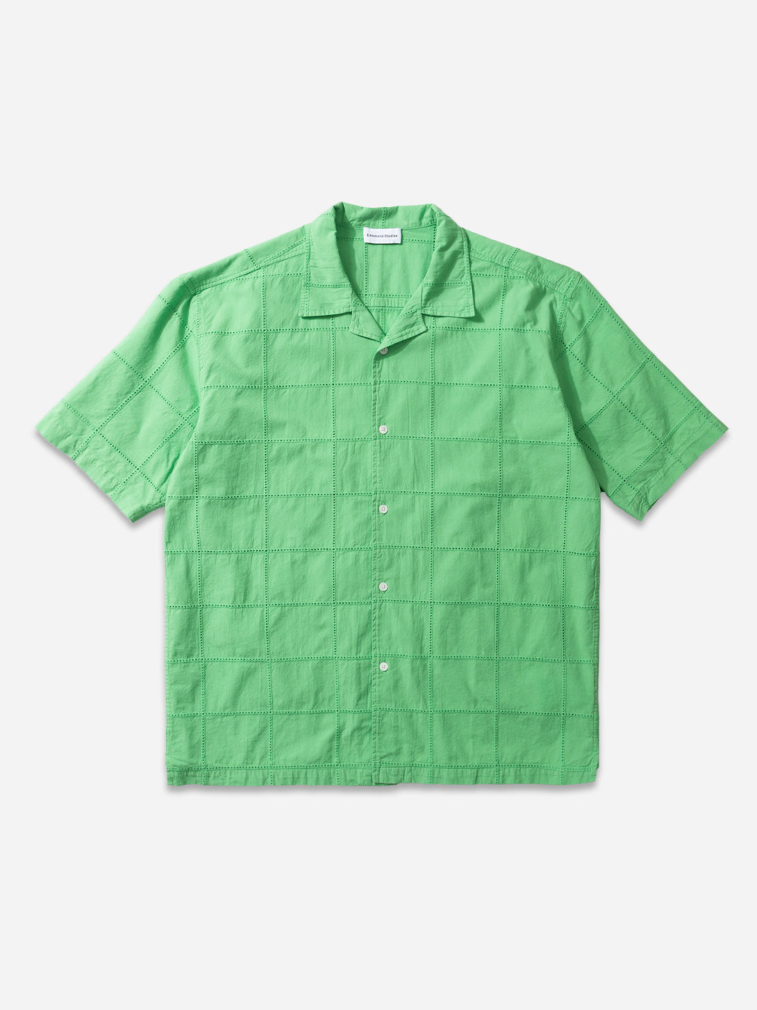 Plain Green Freedom Short Sleeve Mens Camp Collar Button Up Short Sleeve Shirt Edmmond 