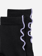 Black Crew Sock Womens High Sock Two Toned Color