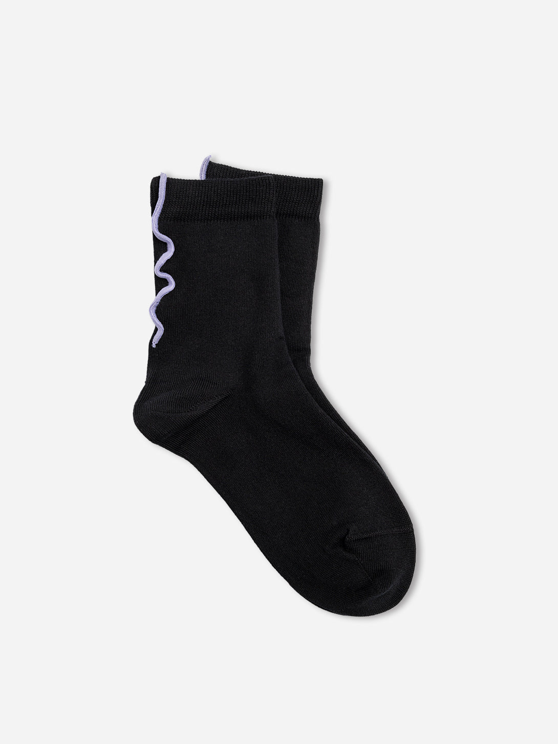 Black Crew Sock Womens High Sock Two Toned Color