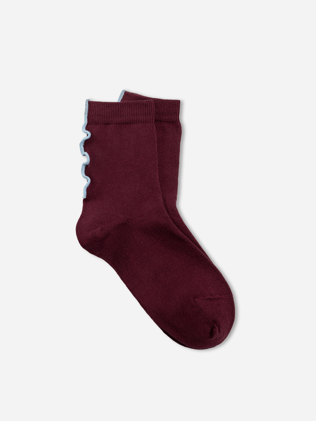 Ruby Wine Crew Sock Womens High Sock Two Toned Color