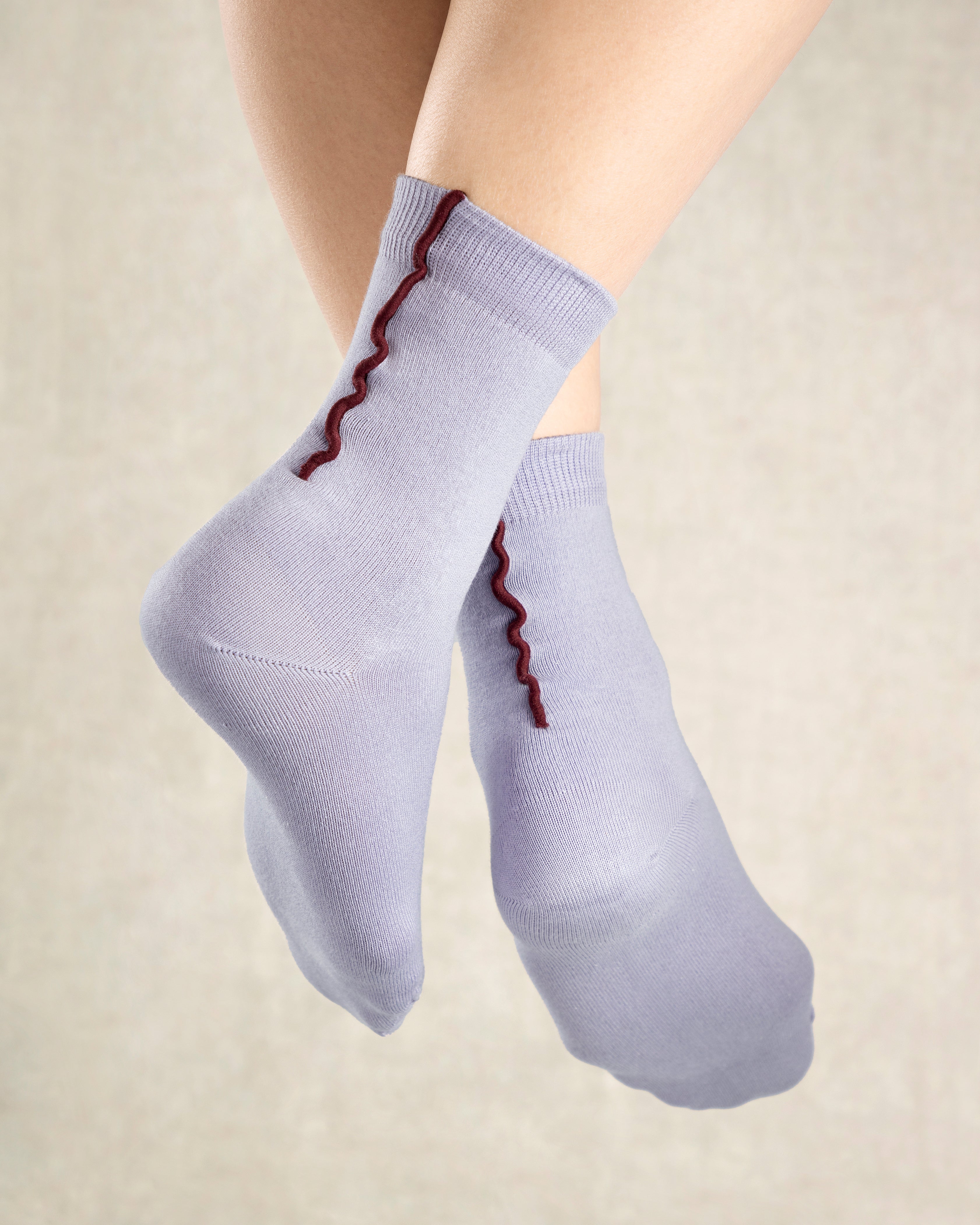 Misty Lilac Crew Sock Womens High Sock Two Toned Color