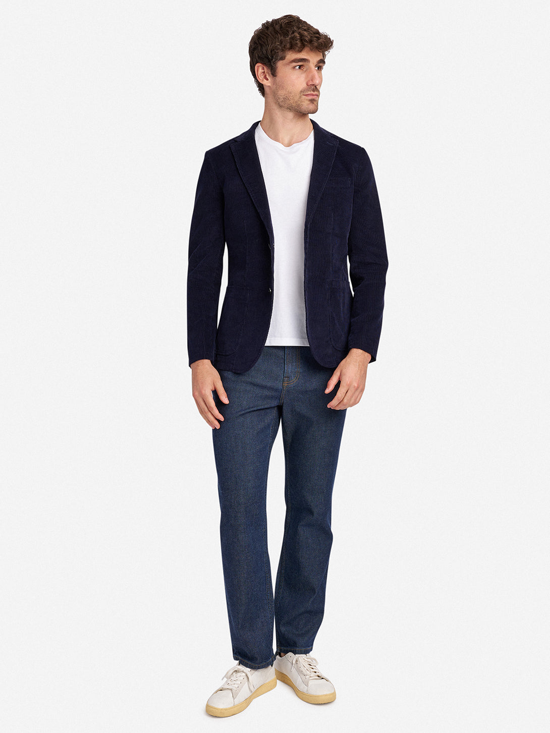 Navy Perry Corduroy Blazer Mens