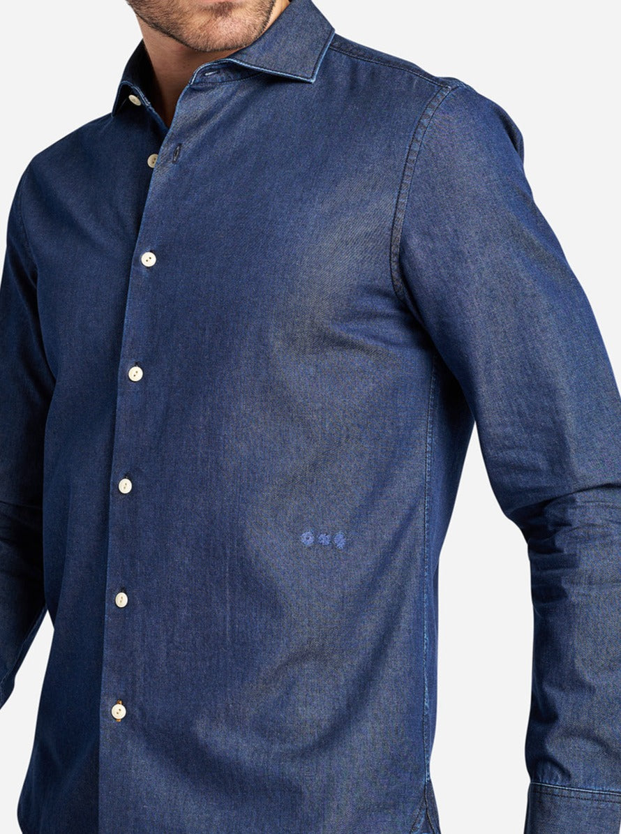 Indigo Arthur Denim Mens Button Up Shirt