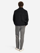 Black White Check Truxton Checkered Flannel Mens Collared Jacket