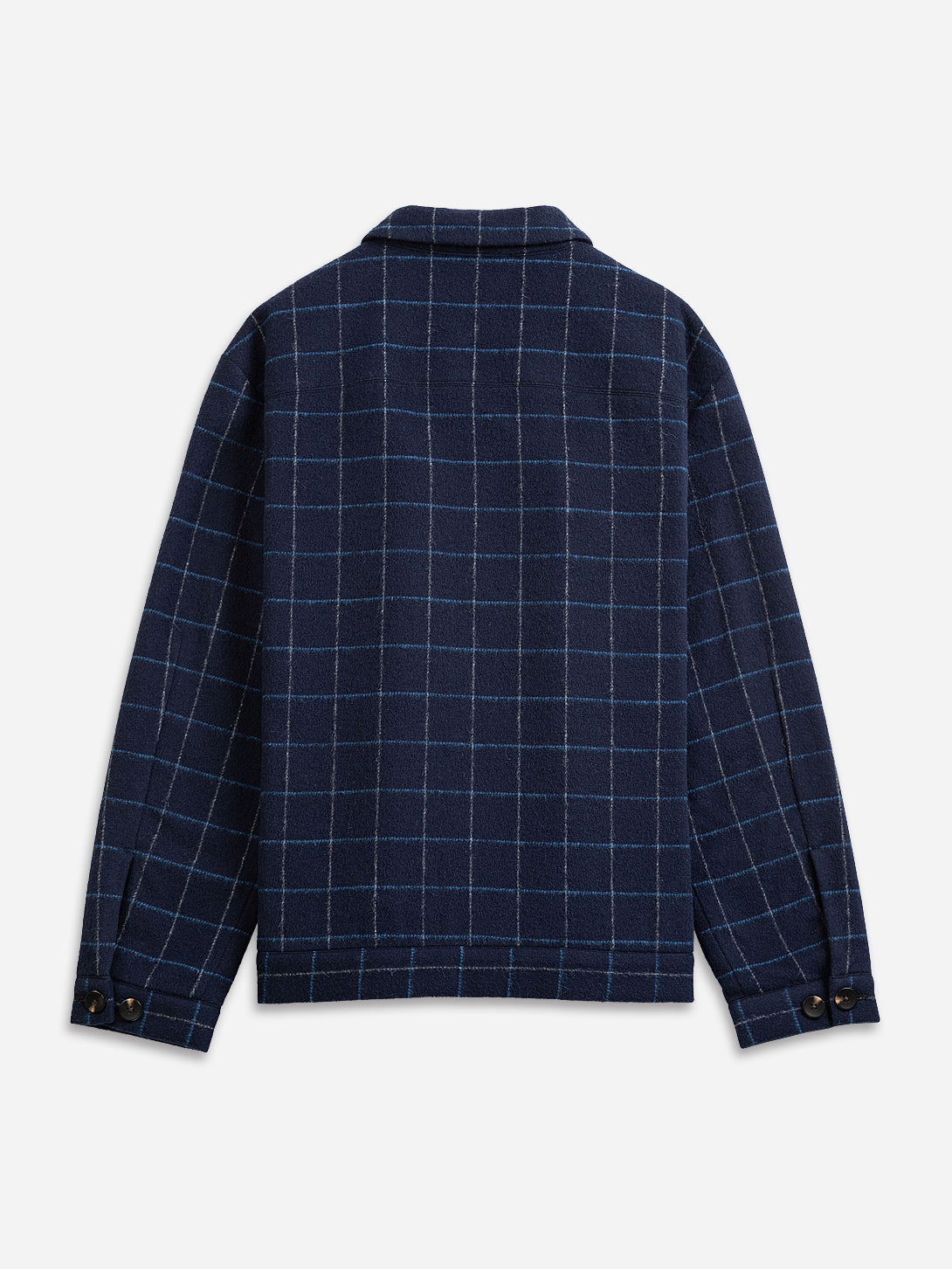 Navy White Check Truxton Checkered Flannel Mens Collared Jacket